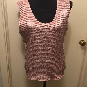Blush textured dressy tank top